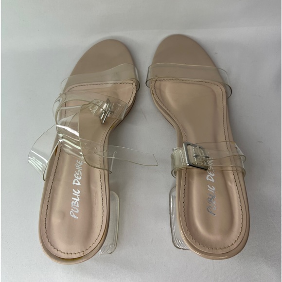 Clear Opened-Toe Block Heels - Picture 6 of 7